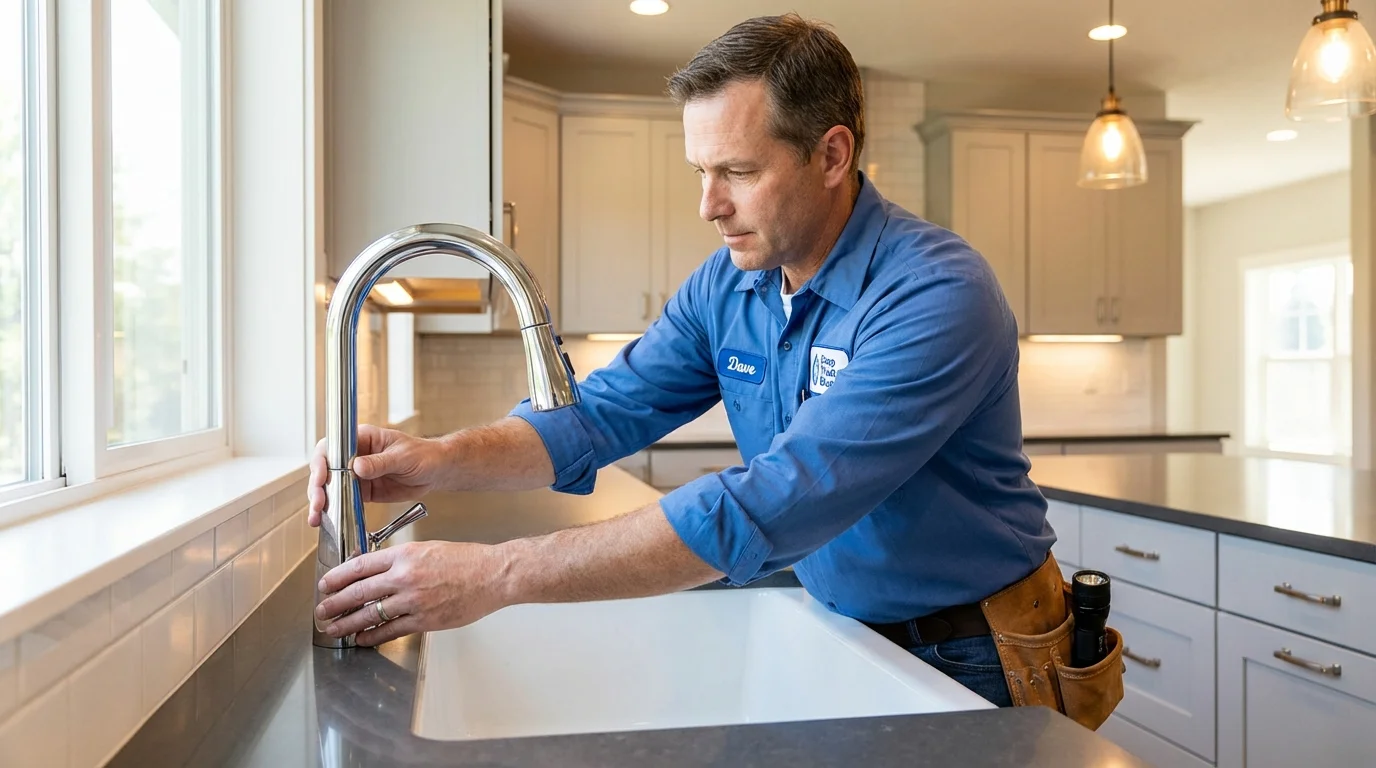 Kitchen faucet installation by Johns Plumbing LLC in Warwick